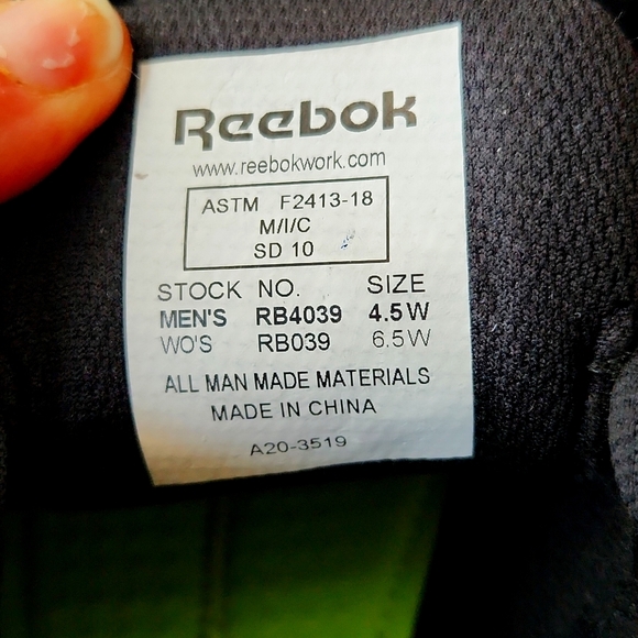 Reebok Sublite Cushion Slip Resistant Shoe Sz Men 4.5W/Wmn6.5W. Black New. - Picture 15 of 15